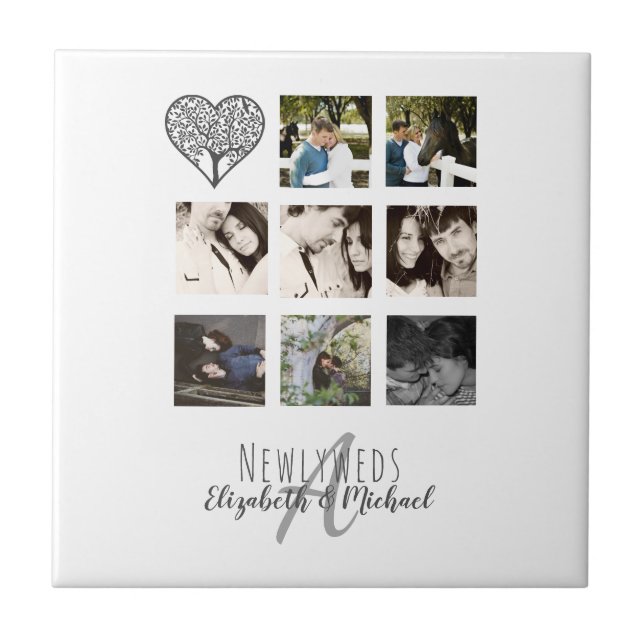 8 x FOTO COLLAGE Neuerdings Personalisierte WEDD Fliese (Vorderseite)