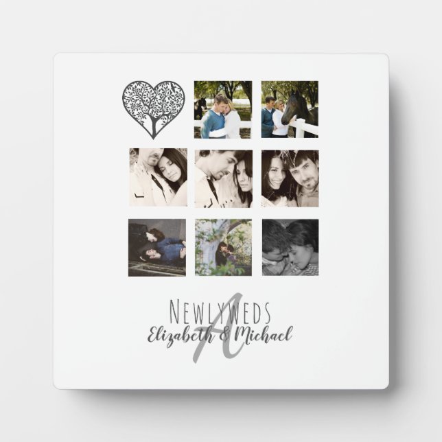 8 x FOTO COLLAGE Neuerdings Personalisierte WEDD Fotoplatte (Vorderseite)
