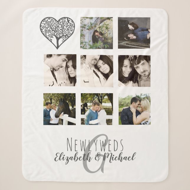 8 x FOTO COLLAGE Neuerdings Personalisierte WEDD Sherpadecke (Vorderseite)