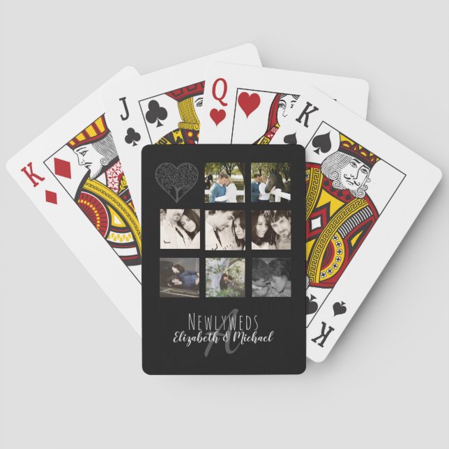 8 x FOTO COLLAGE Neuerdings Personalisierte WEDD Spielkarten (Rückseite)