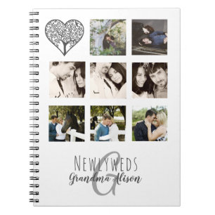 8 x PHOTO COLLAGE Newlyweds Personalized WEDDING Notizblock