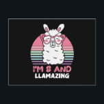 8 Years Old Bday Llamazing 8th Birthday Llama Postkarte<br><div class="desc">Retro Vintage Style Birthday Gift Design Perfect To Pair With Shorts,  Leggings Or Jeans For A Casual Yet Trendy Look. Humorous Funny Humor Birthday Gift Outfit For Family Member,  Loved One Or Yourself. Matches Loads Of Clothes. GET YOURS TODAY!</div>