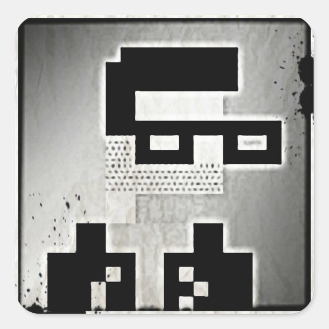 8Bit-Tintenkleber Quadratischer Aufkleber (Vorderseite)