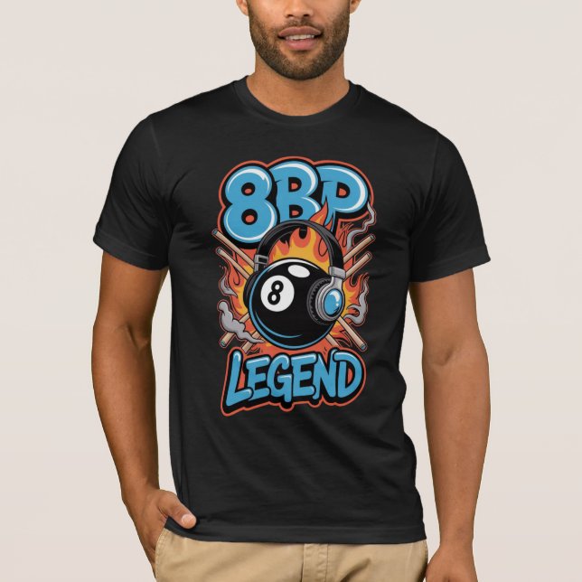 8BP Legend - Eight Ball Fire Graphic T-Shirt (Vorderseite)