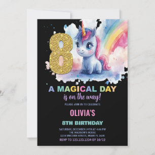 8e anniversaire Unicorn Anniversaire Invitations