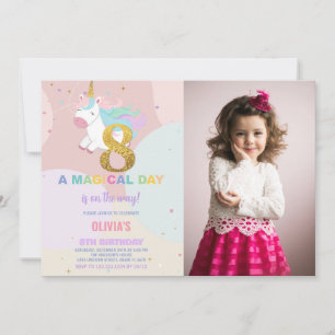 8e anniversaire Unicorn Anniversaire Invitations a