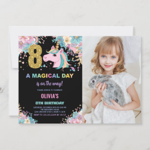 8e anniversaire Unicorn Anniversaire Invitations p