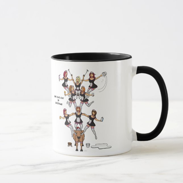 8ème Jour de tasse de Noël (huit domestiques (Droite)
