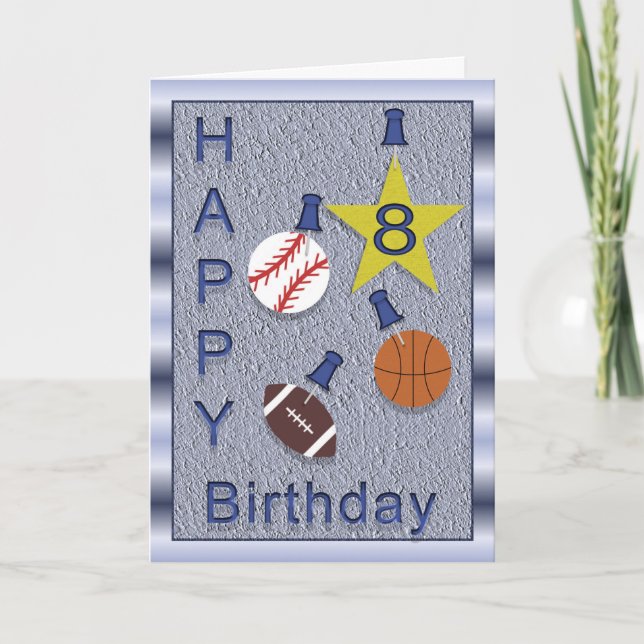 8èmes sports heureux d'anniversaire - carte (Devant)