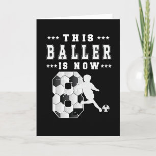 8th Birthday Gift Soccer Player 8 Year Old Boy Karte