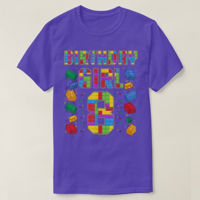 8th Birthday Master Builder 8 Years Old Block Buil T-Shirt (Design vorne)