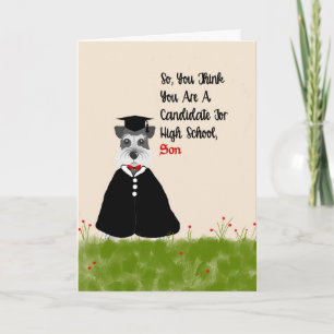 8th Grade Graduation Card for Son with Dog Karte