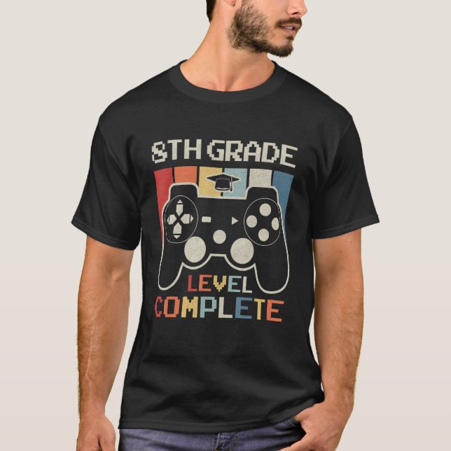 8th Grade Level Complete Game Controller Last Day  T-Shirt (Vorderseite)
