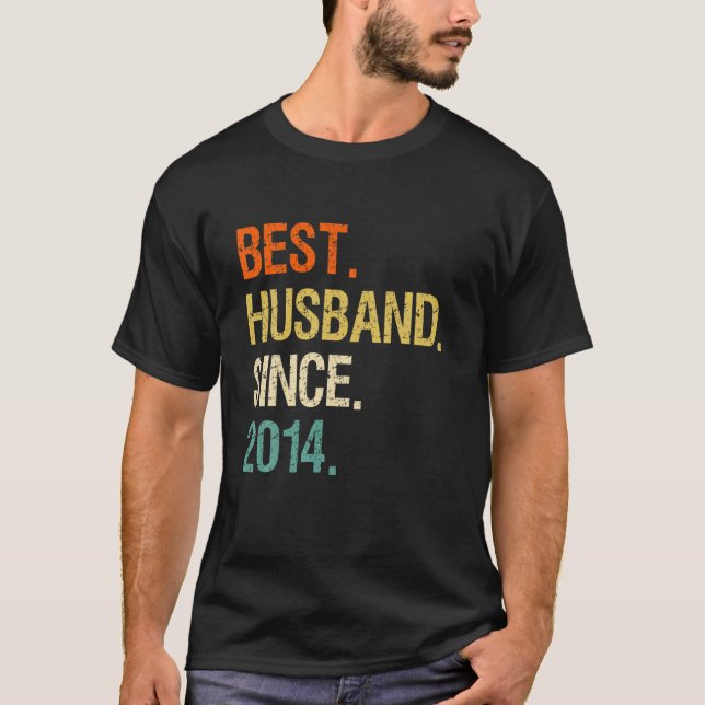 8Th Wedding Aniversary Valentine Best Husband Sinc T-Shirt (Vorderseite)
