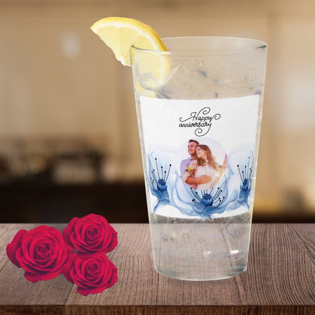 8th Wedding Anniversary Romantic Floral Keepsake Glas (Von Creator hochgeladen)