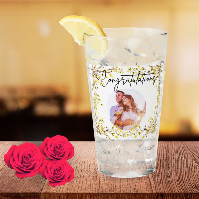 8th Wedding Anniversary Spring Flowers Photo Glas (Von Creator hochgeladen)