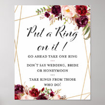 8x10" Burgundy Boho Floral Brautparty Sign