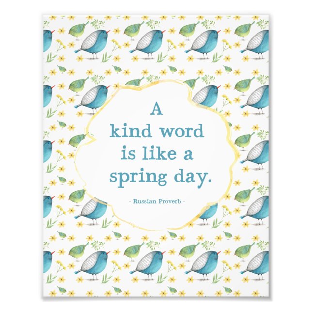 8x10 Druck - Zitat über Freundlichkeit (Vorne)