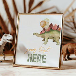 8x10 Editable Dinosaurier Party Signierung