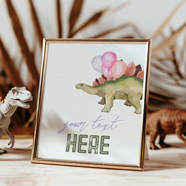 8x10 Editable Girl's Dinosaur Party Sign (Von Creator hochgeladen)