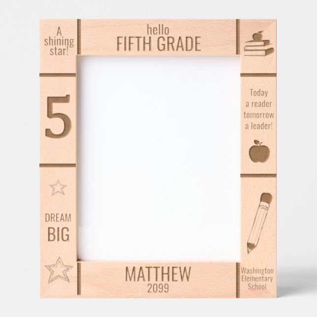8x10 FÜNFTER Foto für Grundschulen Geätzte Rahmen (Vorderseite)