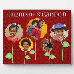 8x10 Grandma's Garden Ruby Red Fotos Fotoplatte