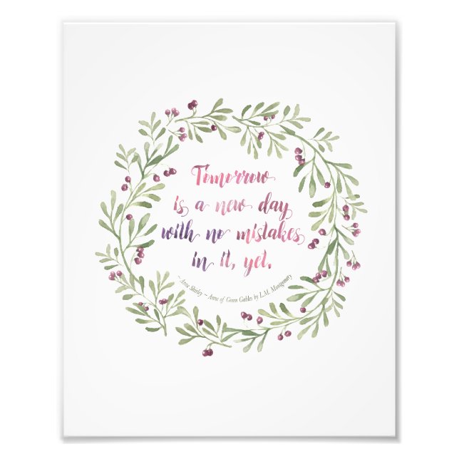 8x10 Print - Anne of Green Gables zitiert Fotodruck (Vorne)
