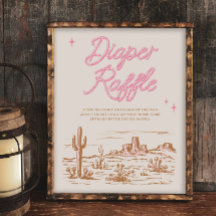 8x10 Rosa Western Windeln Raffle-Zeichen