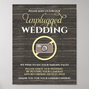 8x10 Rustikales Landholz ohne Stecker für Hochzeit Poster