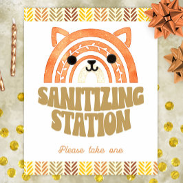 8x10 Sanitizer Station Boho Woodland Fox Geburtsta Poster