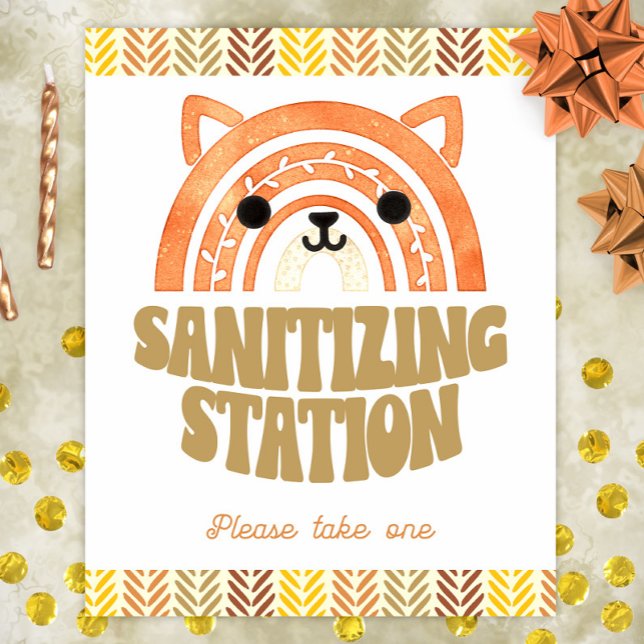 8x10 Sanitizer Station Boho Woodland Fox Geburtsta Poster (Von Creator hochgeladen)