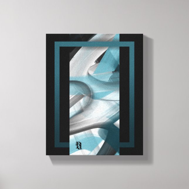 8x10" Trend Abstrakt Art Leinwand Schwarz-weiß Blu (Vorderseite)