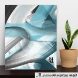8x10" Trend Abstrakt Art Leinwand Schwarz-weiß Blu