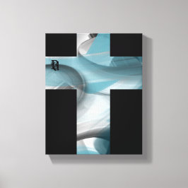 8x10" Trend Abstrakt Art Leinwand Schwarz-weiß Blu