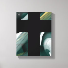8x10" Trend Abstrakt Art Leinwand Schwarz-weiß grü