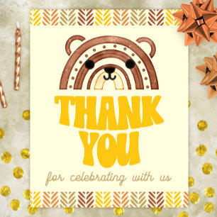 8x10 Vielen Dank Boho Woodland Bear Geburtstag Poster