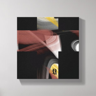 8x8" Trend Abstracte Kunst Schwarz Weiß Puder Canv Leinwanddruck