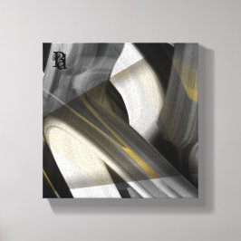 8x8" Trend Abstrakt Art Leinwand Schwarz-weiß Gold