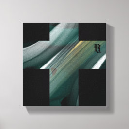 8x8" Trend Abstrakt Art Leinwand Schwarz-weiß grün