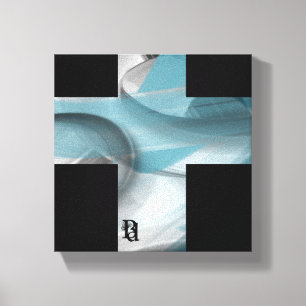 8x8" Trend Abstrakt Kunst Leinwand Schwarz Weiß Bl