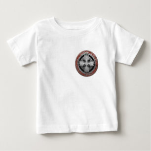 [900] Alter keltischer heiliger Silberknoten Kreuz Baby T-shirt
