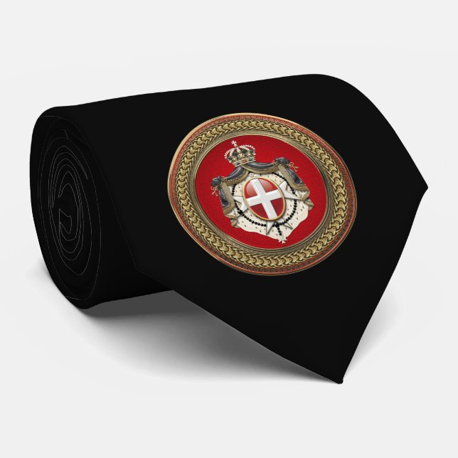 [900] Auftrag von Malta - SMOM Wappen Krawatte (Gerollt)