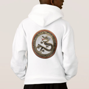 [900] Schwarzer und Gold Heiliger Ostdrache Hoodie