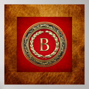 [900] Vintages Monogramm "B" Poster