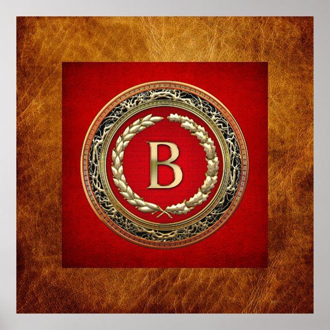 [900] Vintages Monogramm "B" Poster (Vorne)