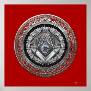 [901] Master Mason - Silver Square & Compasses Poster