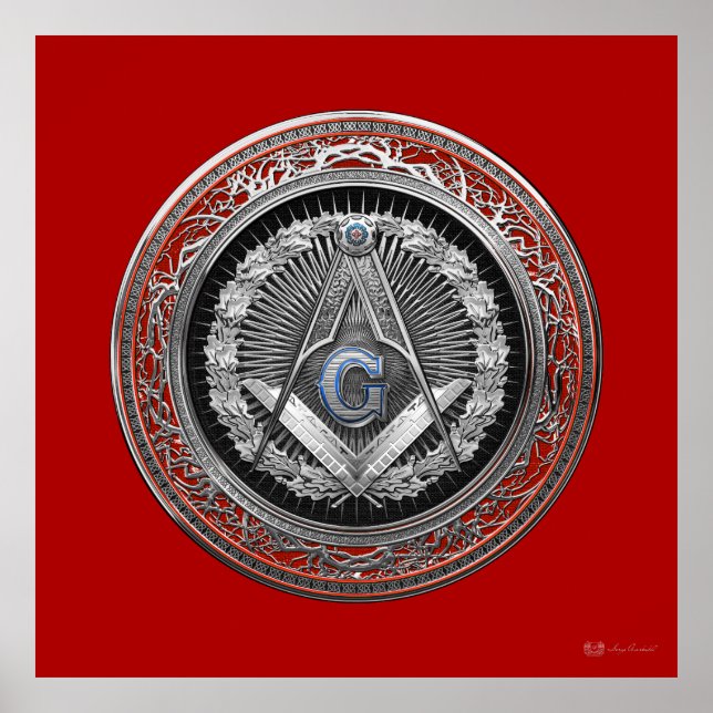 [901] Master Mason - Silver Square & Compasses Poster (Vorne)