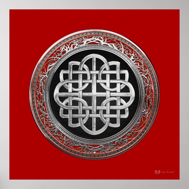 [901] Sacred Celtic Silver Knot Cross Poster (Vorne)