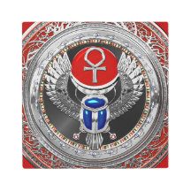 [901] Scarab à ailes en argent sacré égyptien et A