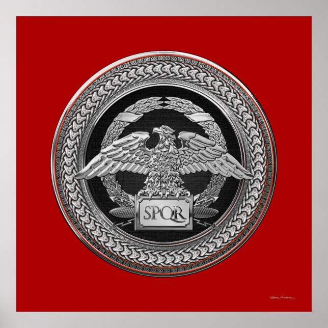 [901] Silberrömischer Kaiseradler über Medallion Poster (Vorne)